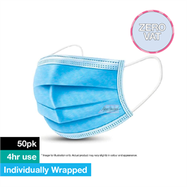 Disposable Face Masks Individually Wrapped 50pk thumbnail