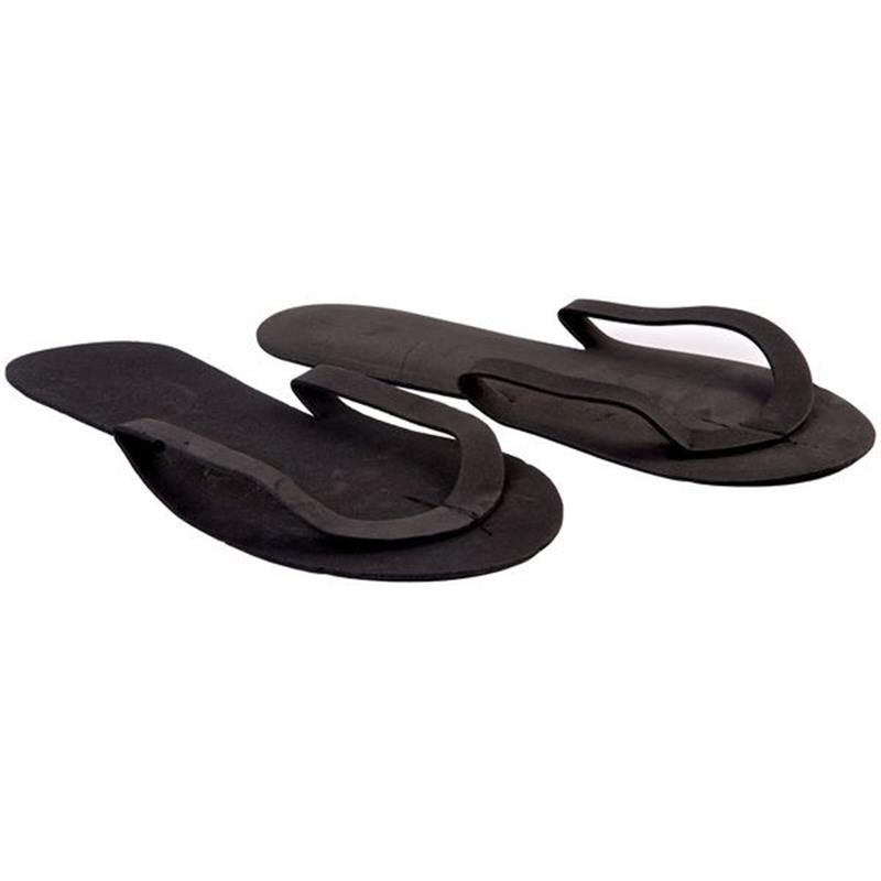 Disposable Flip Flops Black (12 Pairs)